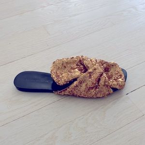 Zara sequined knot flats